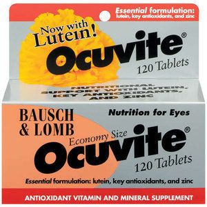 Ocuvite w Lutein Antioxidants Zinc Tablets Vitamin Mineral Supplement 