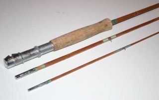 Vintage 3 Piece 9 1/2 Ft Bamboo Fly Fishing Rod   Old   Antique
