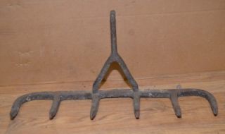 Antique Huge Blacksmith Forged Silage Clam Rake Early Farm Primitive 