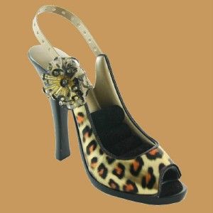 Metallic Leopard Animal Print Shoe Ring Jewelry Holder