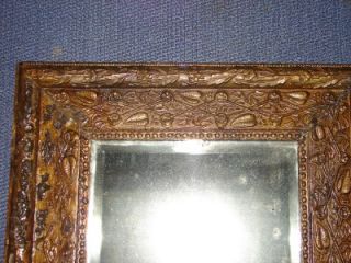 Vintage Wall Hanging Ornate Gold Framed Beveled Mirror