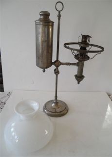 Antique Student Library Lamp w Shade Cleveland Safety Nickel over 