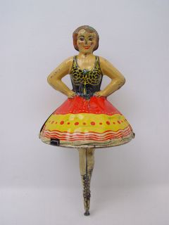 Vintage Marx Ballerina Spinning Top Tin Toy Works