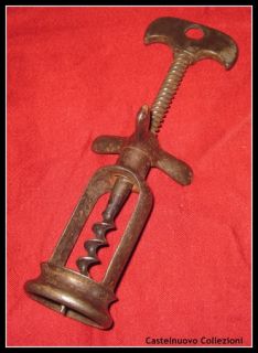 Antique Iron Valve French Flynut Corkscrew Marked Helice AC 3 Branches 