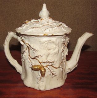 Antique Parian Ware or Biscuit Porcelain Teapot