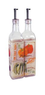   oz Olive Oil Dispenser or Vinegar Cruet Bottle Vintage Veggies