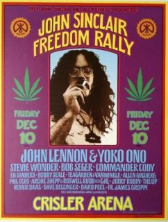 John Lennon Sinclair Ann Arbor Concert Poster 1971