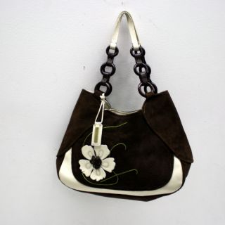 Antonio Melani Brown White Leather Handbag