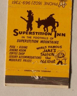 1980s Matchbook Superstition Inn Apache Junction AZ MB