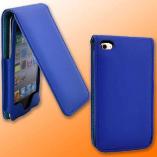 Blue Leather Case for Apple iPod Touch 4G 4th Gen New