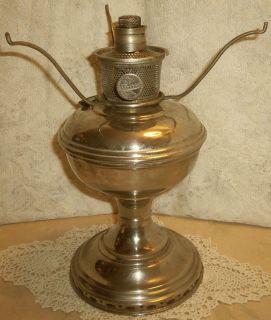 Antique ALADDIN Kerosene Oil Table Lamp Model 11 1922 Nickel Plated 