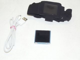 Apple iPod Nano 6th Generation Blue 8GB w Wrist Strap Bundle