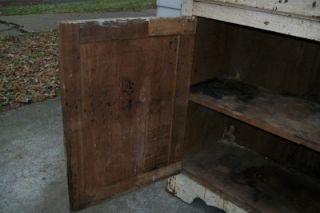 antique primitive all original pie safe tin cupboard