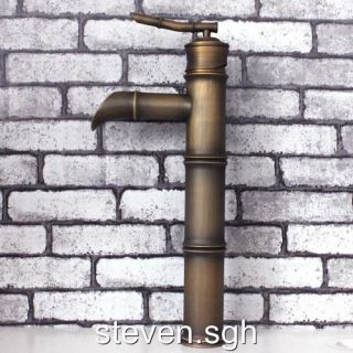 Antique Brass Bamboo Bathroom Vessel Sink Faucet 5323F