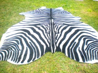 Zebra Print Printed Cowhide Skin Rug Cow Hide DC3444