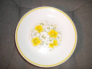 Corelle April Flowers Yellow Luncheon Salad Plates 8