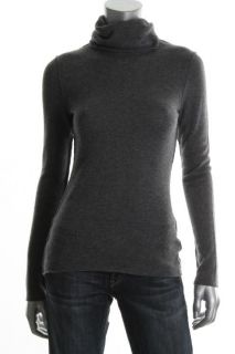 Aqua New Gray Cashmere Long Sleeve Turtleneck Sweater s BHFO