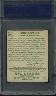 R320 1934 Goudey Baseball #27 Luke Appling, Chicago White Sox, HOF PSA 