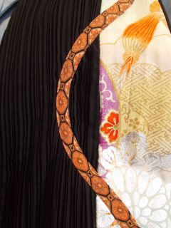 Anne Namba Kimono Couture Vintage Silk Art to Wear Vest L Black Knife 