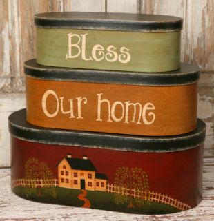 PC Nesting Boxes Storage Saltbox House Bless Our Home