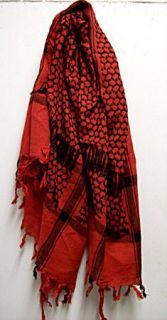   cool bright red and black kafiyah or traditional arab scarf measures