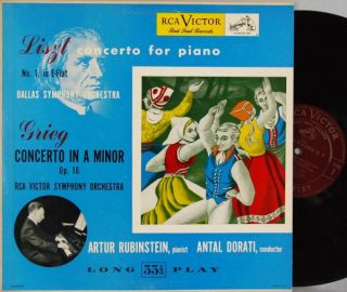 Rubinstein Dorati Liszt Grieg Piano Ctos RCA LM 1018