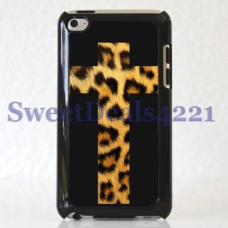 Apple iPod Touch 4th Gen Black Cross Leopard Case Cover protector 8 32 