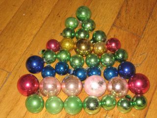 Vintage Lot of 36 Mercury Glass Christmas Mini Balls Ornaments for 