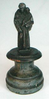Antique Bronze Saint Anthony c1850 Turnedwoodbasefrance