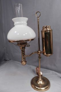    Brass American Student Lamp Argand Oil Wired Kerosene Victorian Desk