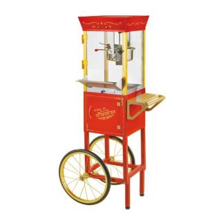 Nostalgia Electrics Vintage 53 Circus Cart Popcorn Maker in Red CCP 