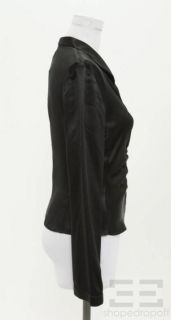 Armani COLLEZIONI Black Silk Button Front Blouse Size 4