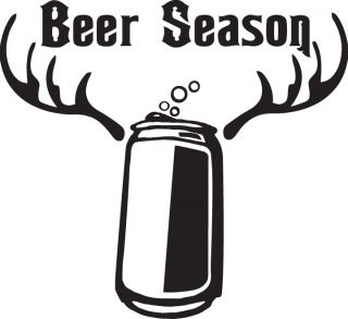 Hunt Decal HT3 219 Beer Season Antlers Horns Deer Can Drink Car Truck 