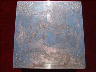    ORNATE SILVER PLATED COPPER JEWELRY BOX WATTEAU FETES VENITIENNES