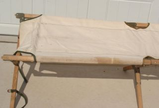   Canvas Folding Cot Army Style Hunting Camping Military 1940s 50s?#1