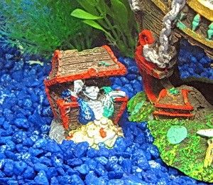 Sunken Mini Treasure Chest Aquarium Ornament Kit w Air Pump 