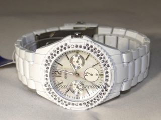 GUESS G12543L Crystal WHITE ROCK CANDY Watch   NEW in BOX (MSRP $125)