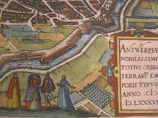 Antwerp Belgium city plan Guicciardini 1582