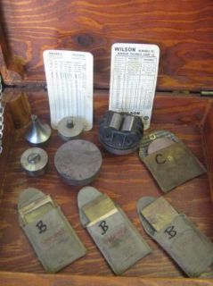 Rockwell Wilson Hardness Tester Many Anvils and B C Test Blocks Lot 