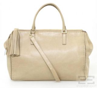 Anya Hindmarch Tan PEBBLED Leather Tassel Trim Satchel Bag