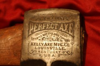 Old Antique Kelly Perfect Embossed Axe Full Inscription