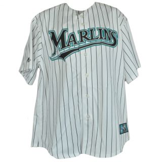 MLB Majestic Florida Miami Marlins Mens Traditional Licensed Pinstripe 