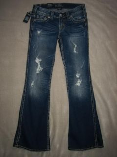 Silver Jeans Frances 22 Flare Low Rise Womens Jeans Indigo