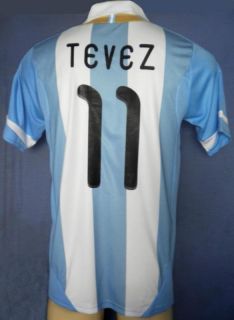 Argentina AFA New Home Soccer Jersey Tevez 11 s M L XL