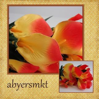 324 Mini Calla Lily Silk Flowers Artificial ORANGE YELLOW LILIES 