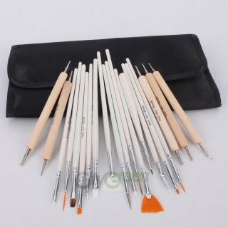 20pcs Nail Art Polish Brush Painting Dotting Pen Set Drawing Liners 