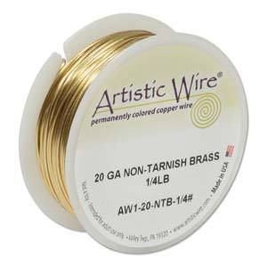 Artistic Wire Non Tarnish Brass 20 gauge 1 4lb 41581 Round Shiny