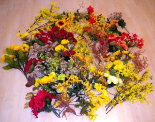    LOT OF BEAUTIFUL FALL WEDDING ARTIFICIAL FLOWERS BUNCHES LOOSE STEMS