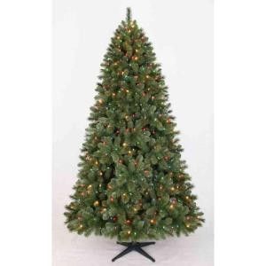 Home Accents Holiday 7.5 ft. Pre Lit Wesley Pine Tree Multi Color 