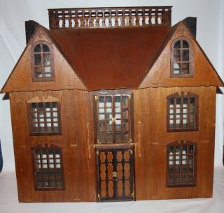 Antique Doll House Van Buren Greenleaf Furniture Vintage Wooden Wood 